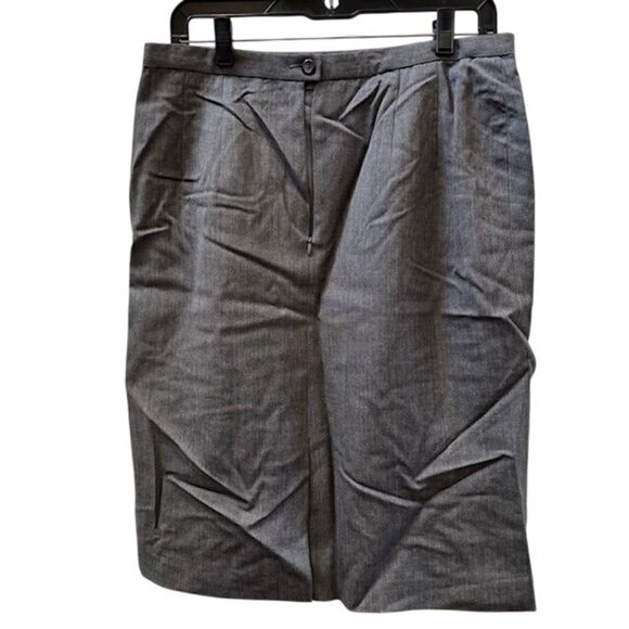 Classic Gray Wool-Blend Pencil Skirt By Pendleton Size 12 Office Wear Back Zippe - Picture 3 of 7